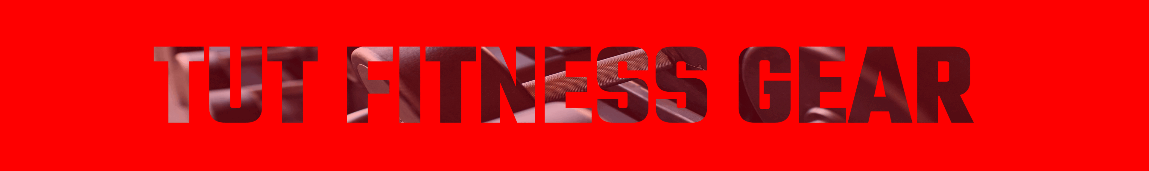 Text: "TUT FITNESS GEAR" on red background.